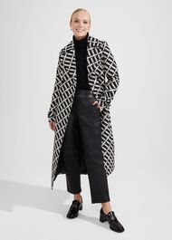 Brooke Trench Coat, Black Ivory, hi-res