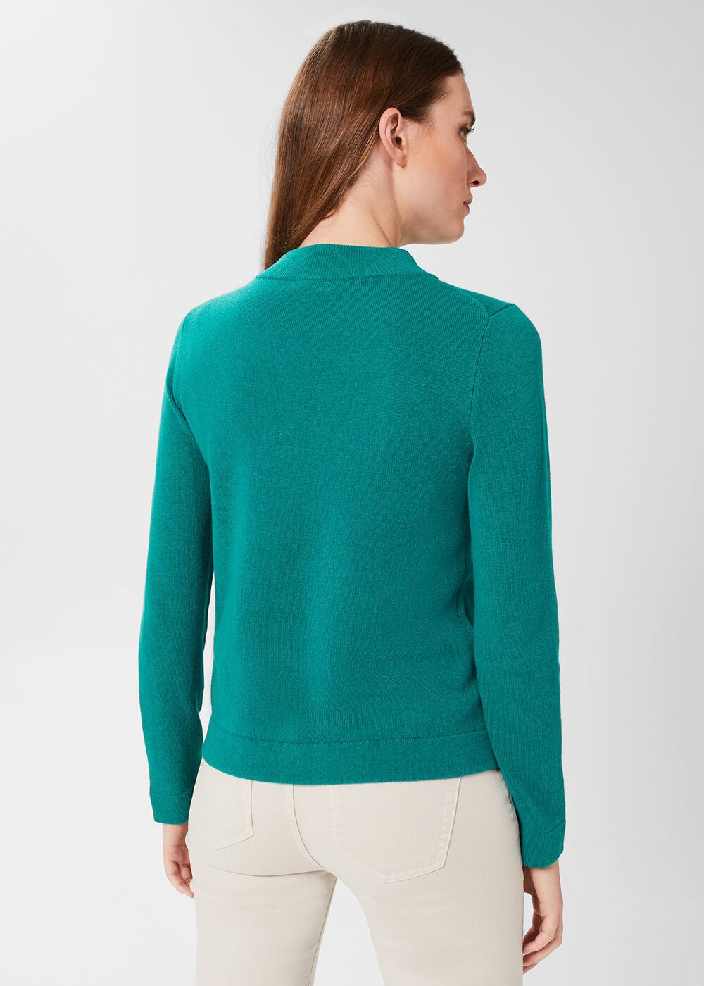 Talia Wool Cashmere Sweater, Ocean Green, hi-res