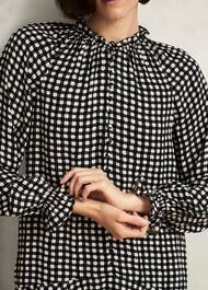 Hewlett Geo Mini Dress, Black Cream, hi-res