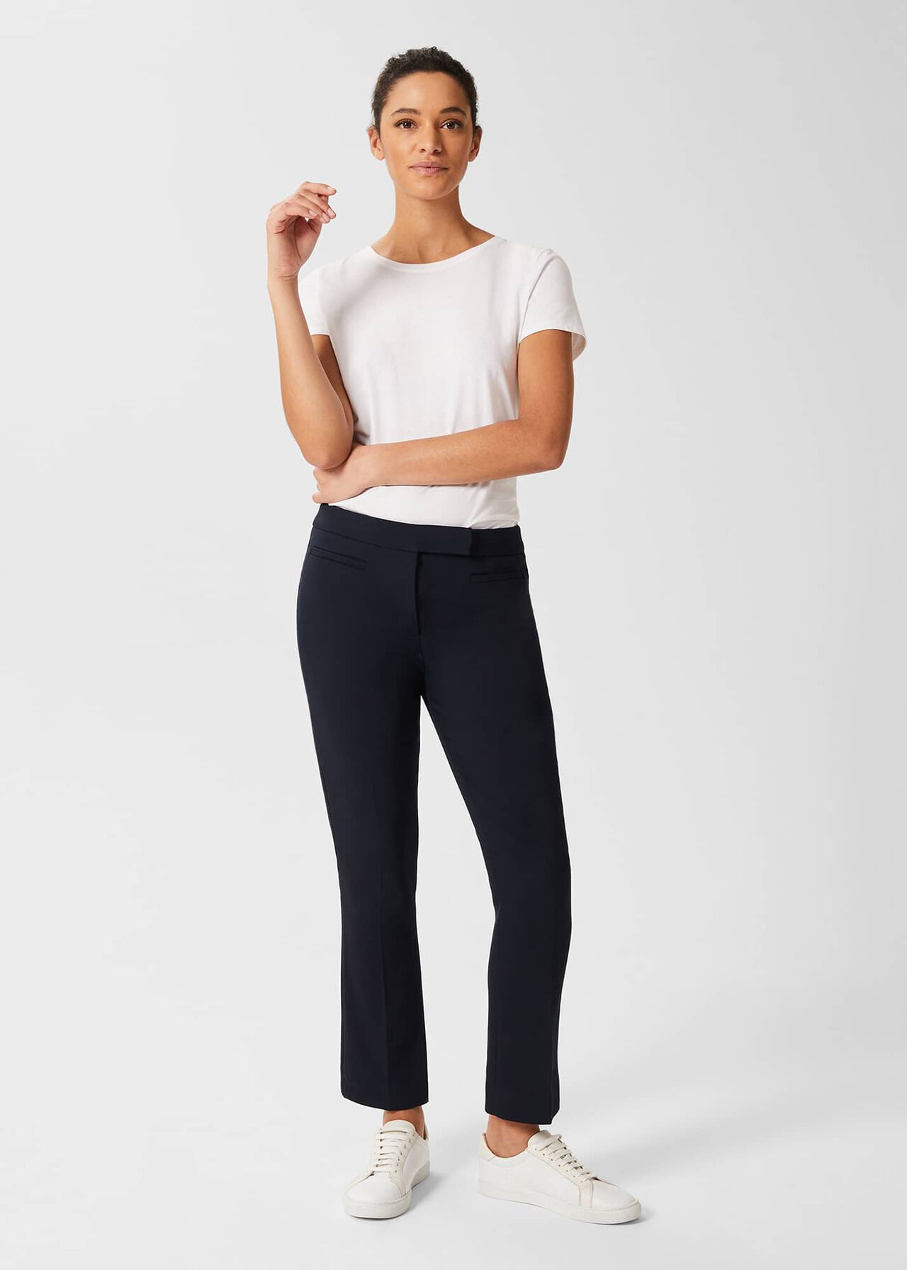 Annie Slim Trousers With Stretch, Navy, hi-res