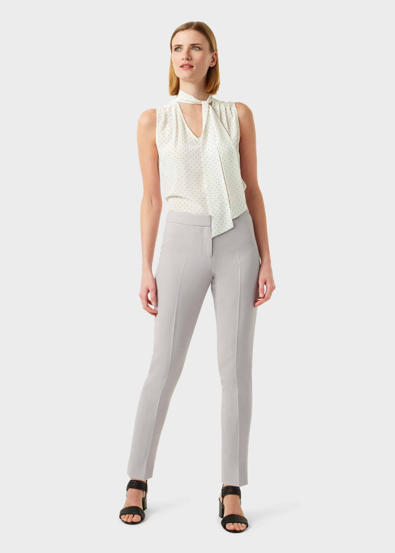 Alexia Tapered Pants With Stretch, Neutral, hi-res