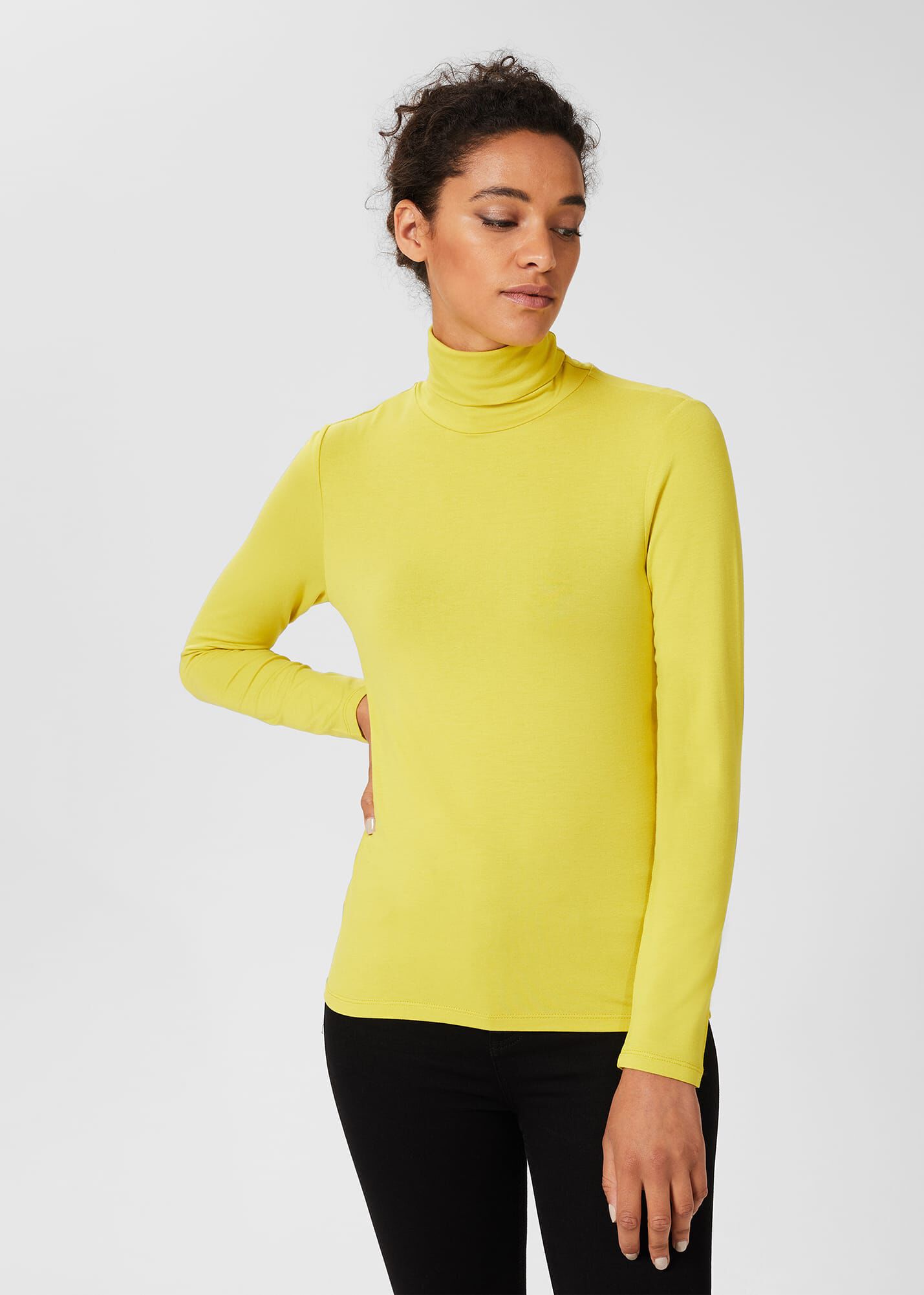 Yellow turtle neck top clearance