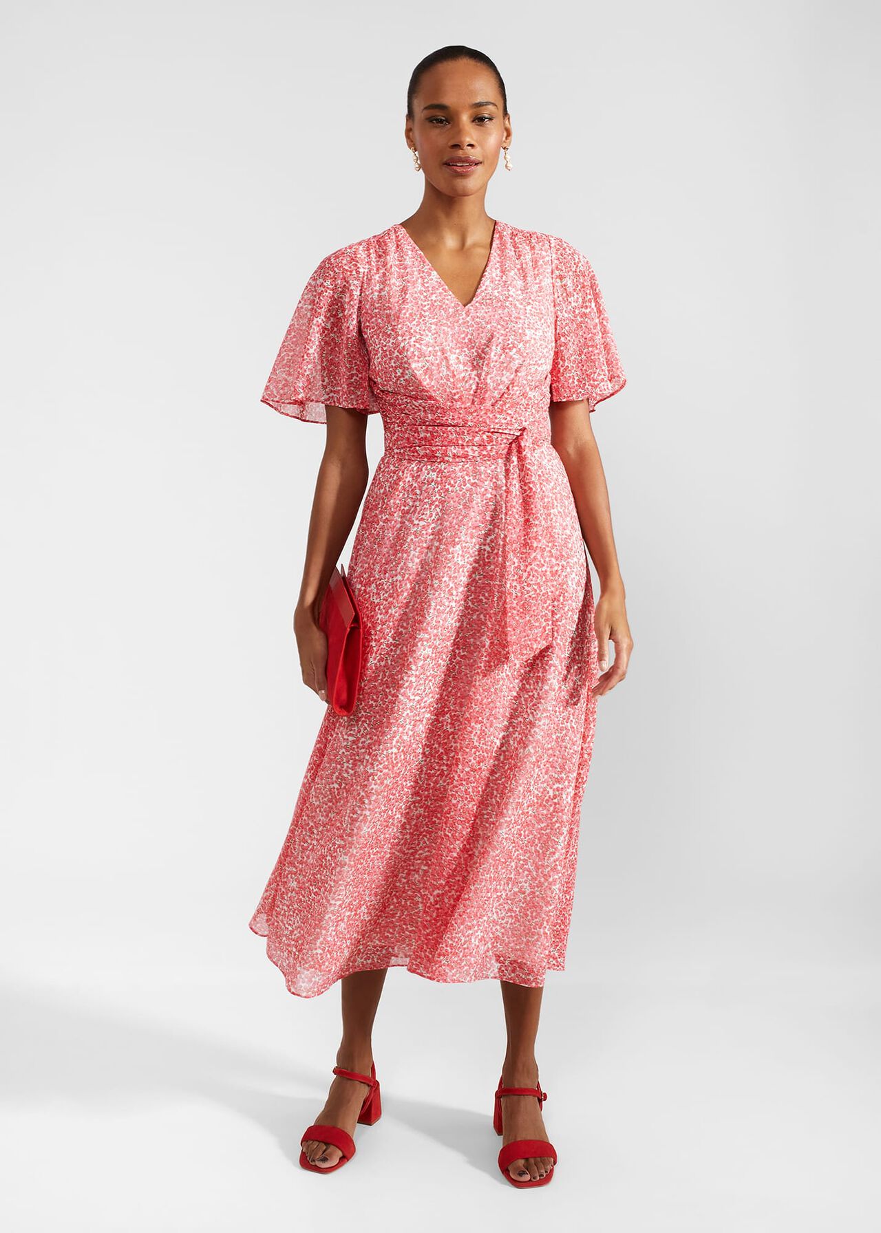 Marie Wrap Dress, Ivory Multi, hi-res