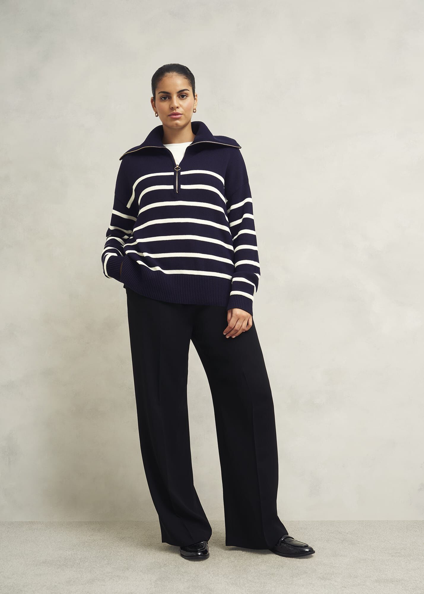 ホブズ HOBBS ELAINE STRIPE KNIT （IVORY BLUE） Eliana Stripe Top | Hobbs US |