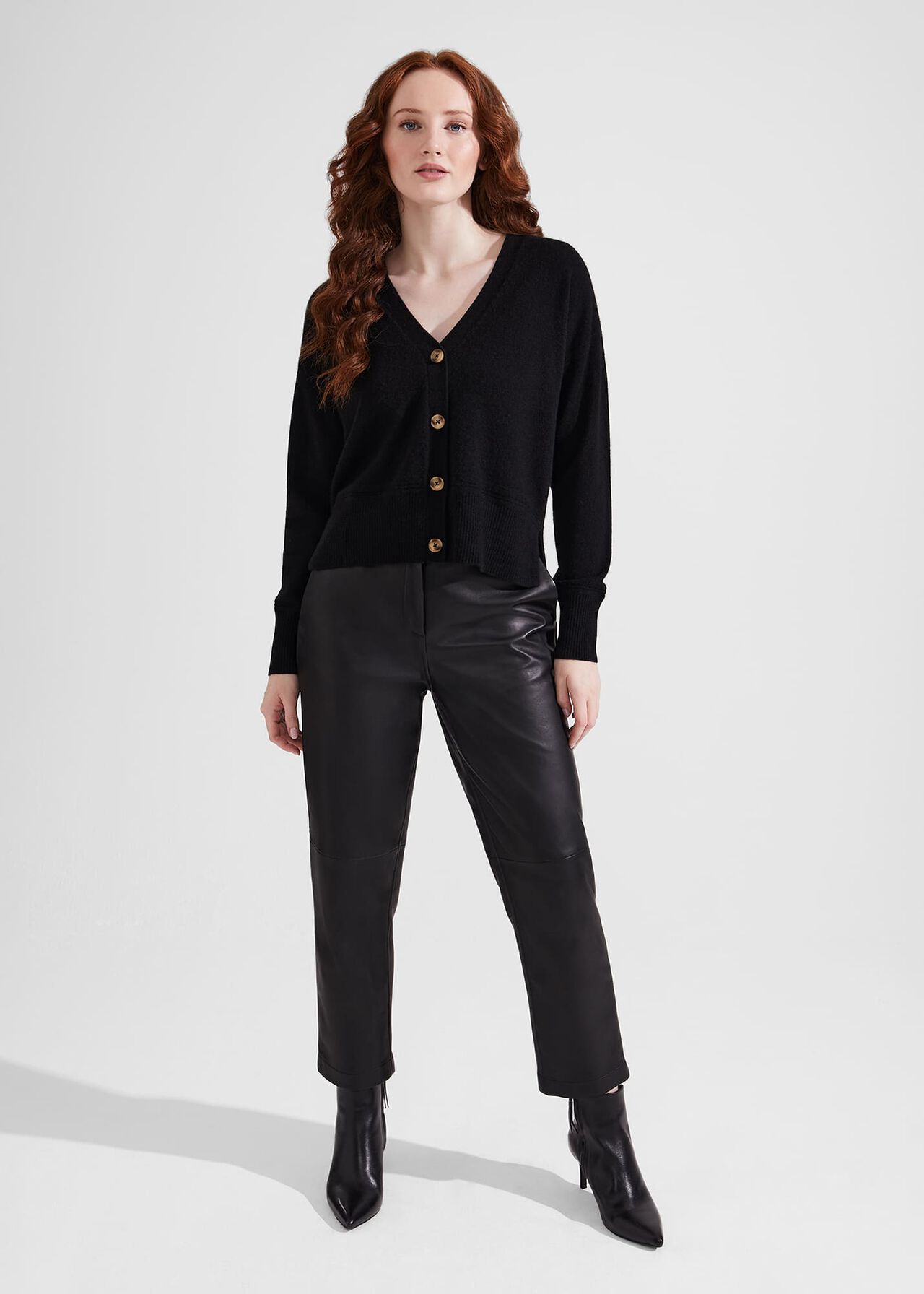 Karina Cashmere Cardigan, Black, hi-res