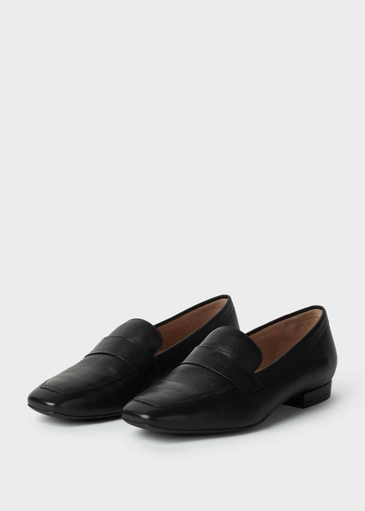 Lucy Leather Moccasins, Black, hi-res