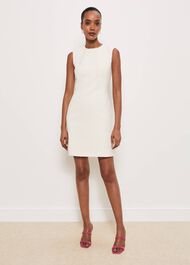 Clarence Tweed Dress, Cream, hi-res