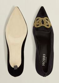 Keston Embellished Velvet Courts, Black, hi-res