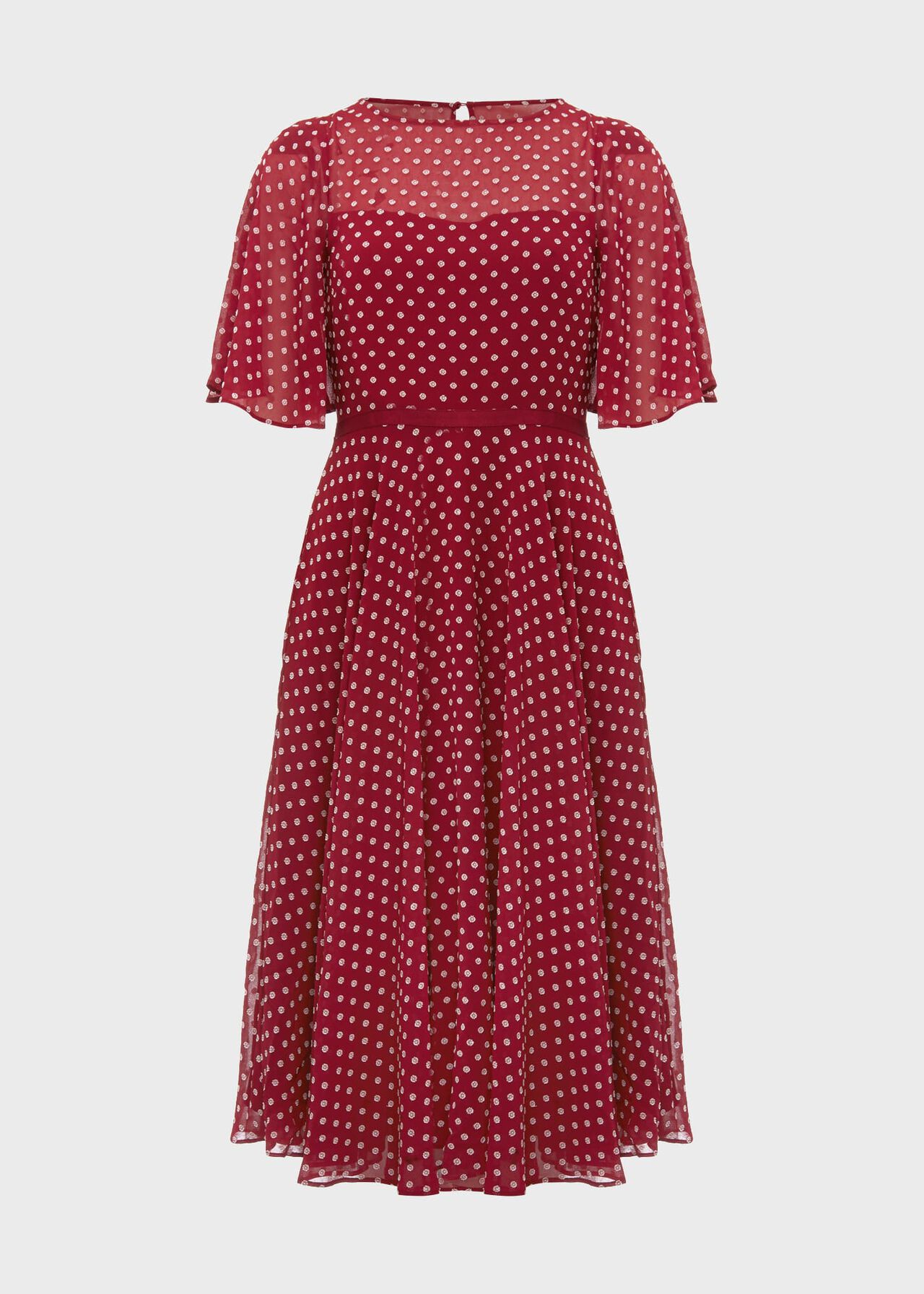 Eleanor Dress, Burgundy Ivory, hi-res