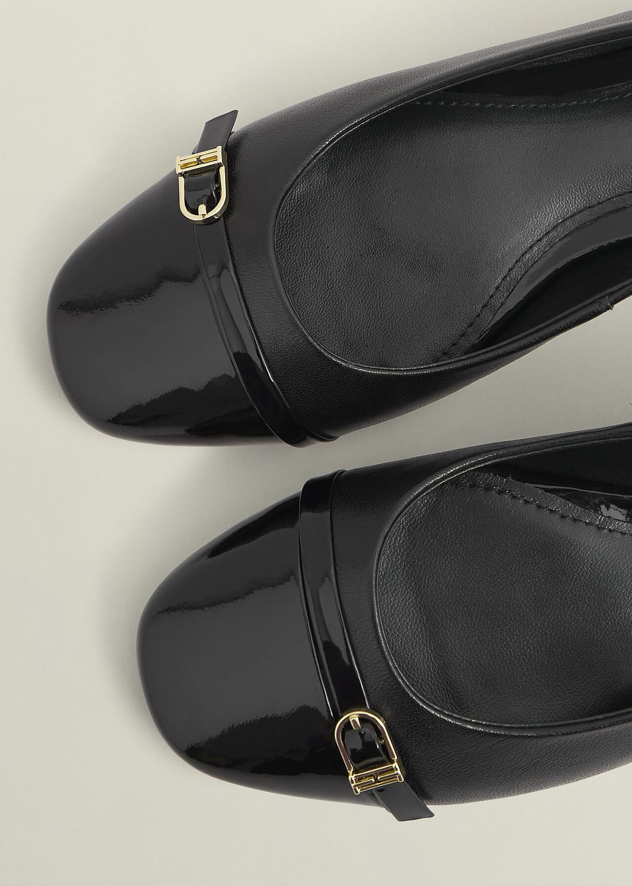 Kelly Leather Ballerinas, Black, hi-res
