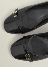 Kelly Leather Ballerinas, Black, hi-res