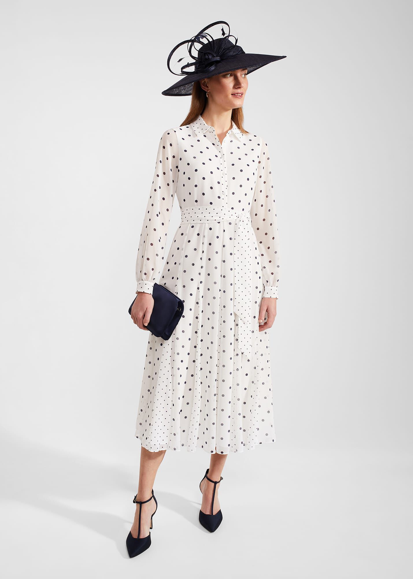 ワンピース VALLO DE NEAR Pocari flare Dress Navy 벨로디네라