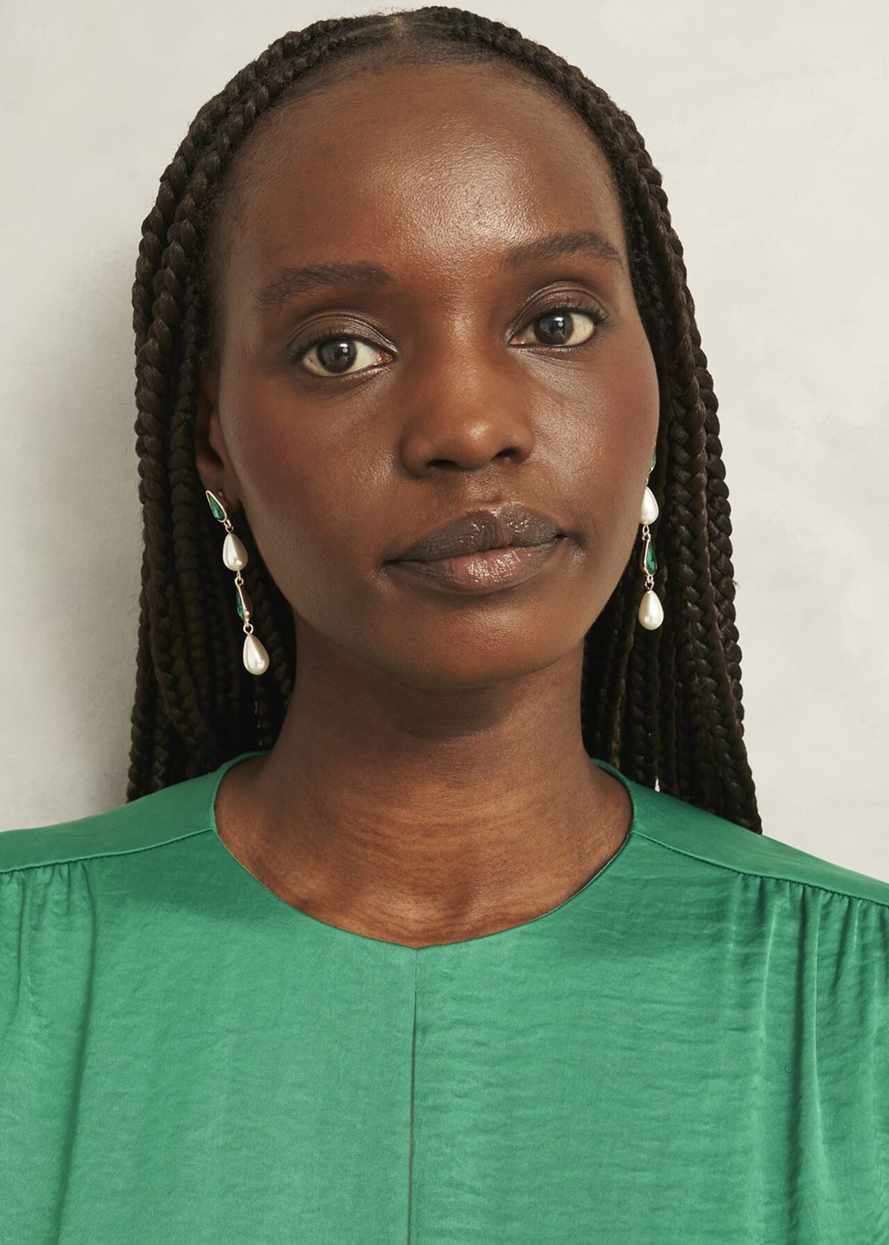 Laurie Earring, Gold Green, hi-res