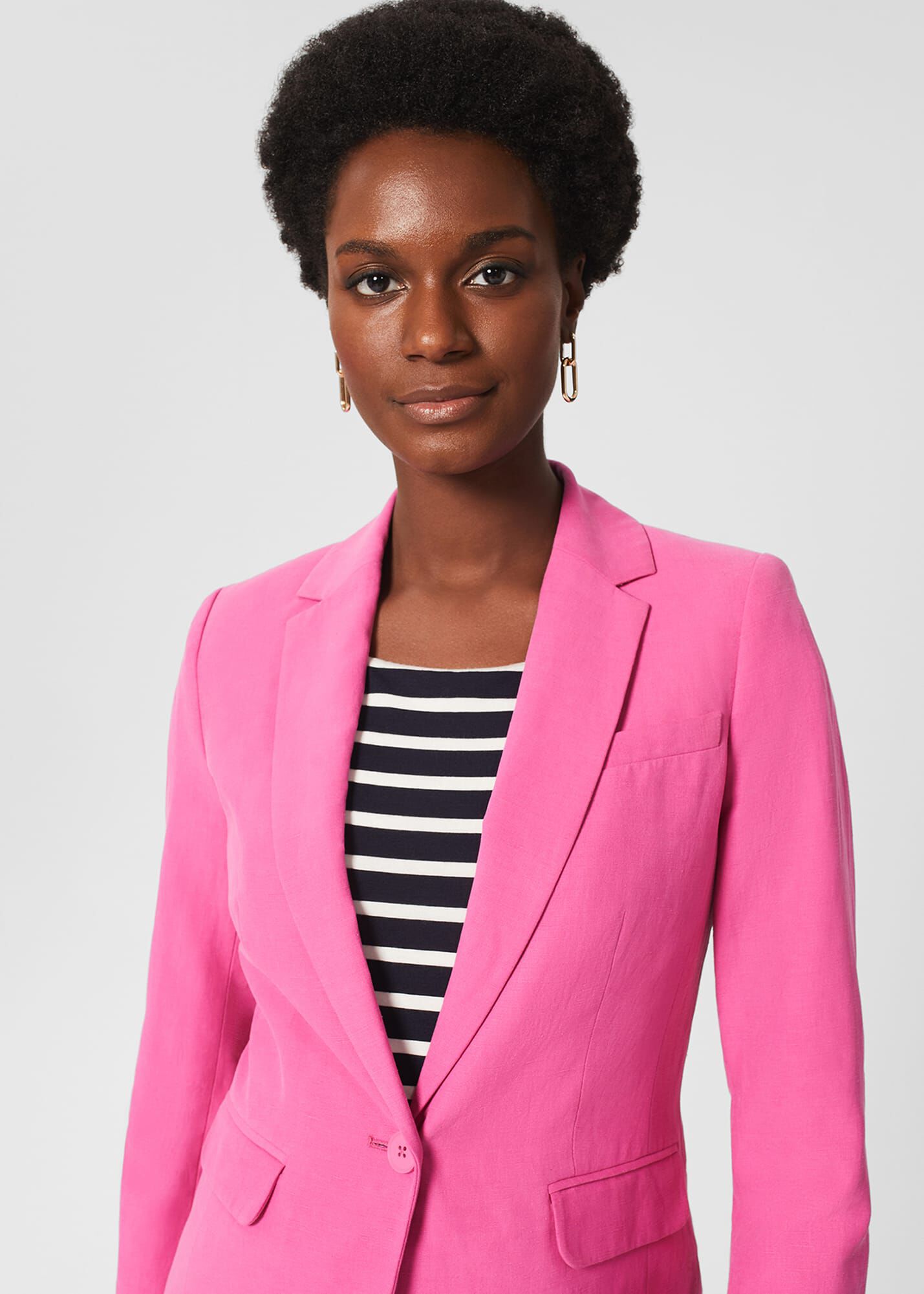 Pink linen store jacket womens