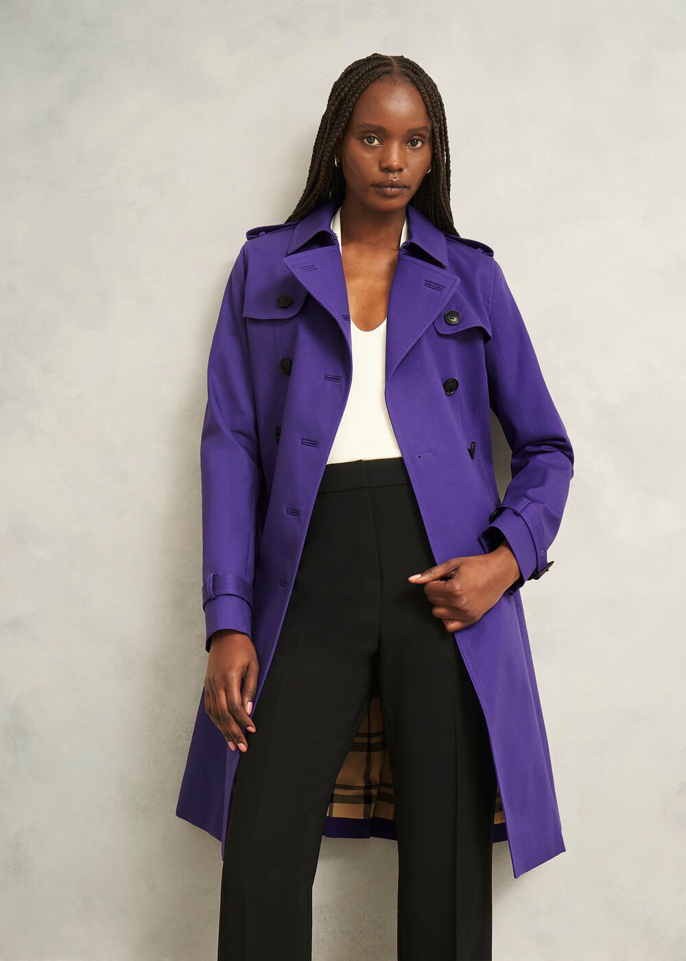 Petite Skylar Shower Resistant Trench Coat, Future Purple, hi-res