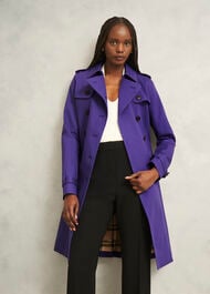 Petite Skylar Shower Resistant Trench Coat, Future Purple, hi-res