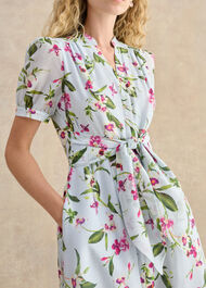 Clarissa Linen Blend Floral Dress, Pale Blue Multi, hi-res