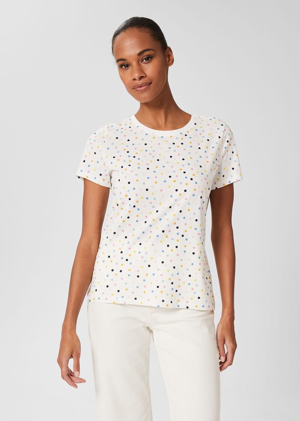 Pixie Cotton Printed T-Shirt, White Multi, hi-res