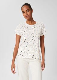 Pixie Cotton Printed T-Shirt, White Multi, hi-res