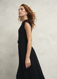 Meera Belted Dress, Black, hi-res