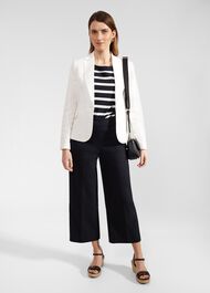 Simone Crop Pants With Cotton, Navy, hi-res