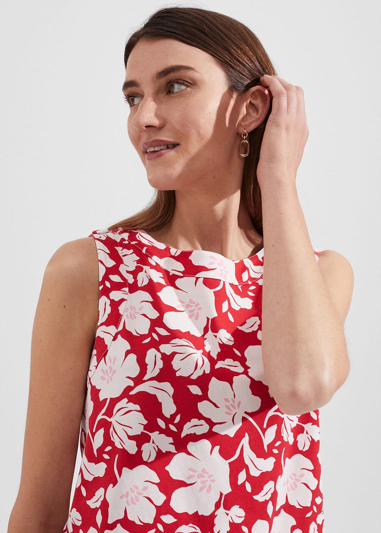 Maddy Printed Top, Red Multi, hi-res