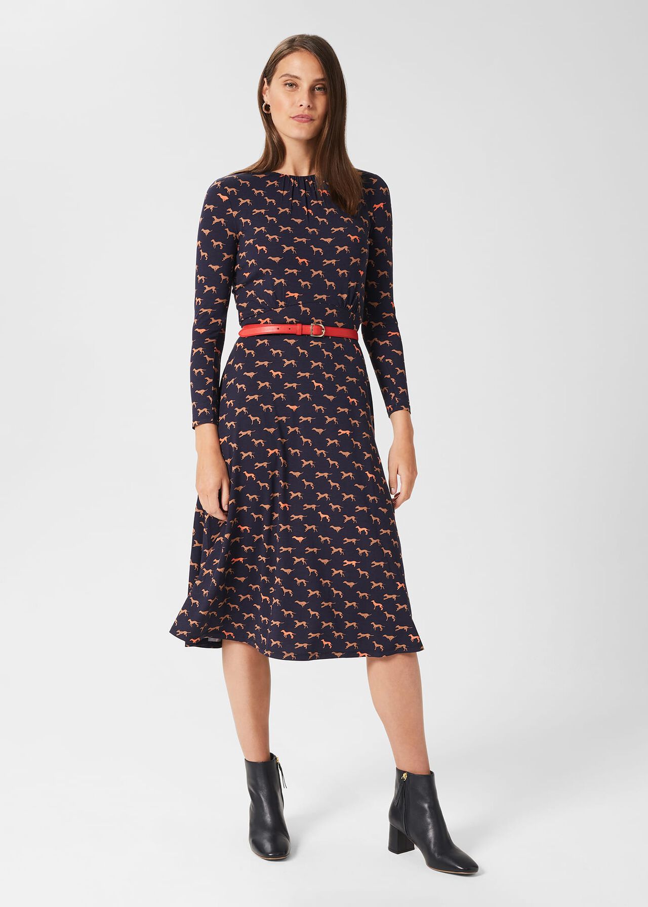 Sian Jersey Dress, Navy Multi, hi-res