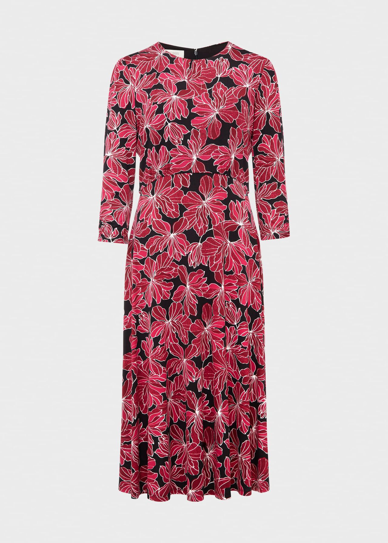 Mabel Jersey Dress, Black Pink, hi-res