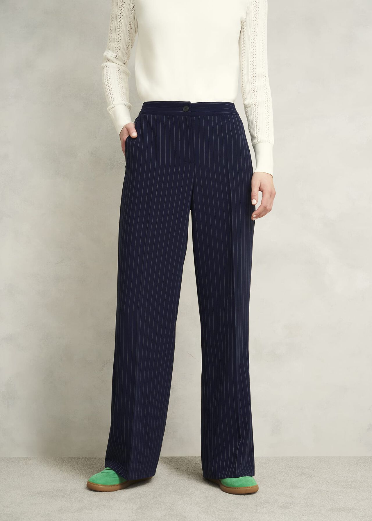 Hadley Pinstripe Trousers, Midnight Ivory, hi-res