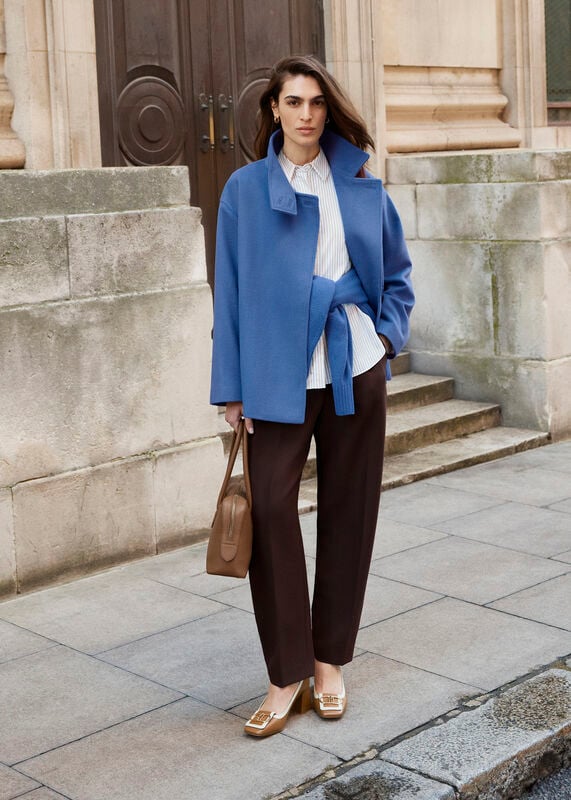 Remi Wool Blend Funnel Neck Jacket