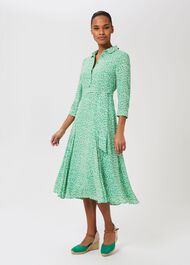 Frederica Floral Midi Dress, Green Multi, hi-res