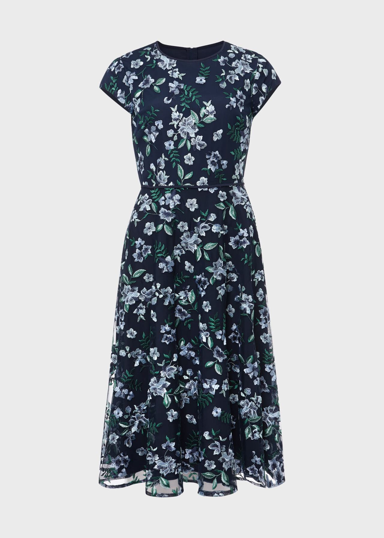 Tia Embroidered Floral Dress, Pale Blue Multi, hi-res
