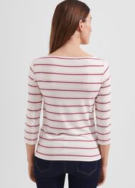 Sonya Striped Top, Ivory Pink, hi-res