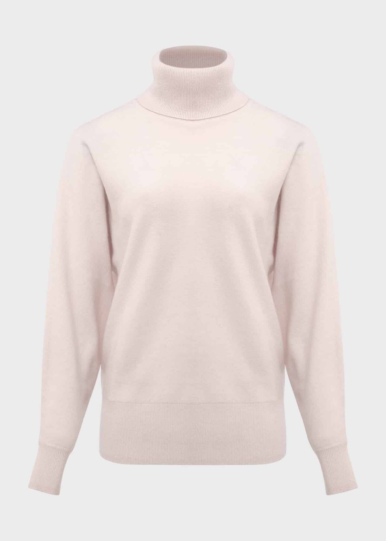Joanna Roll Neck Cashmere Jumper, Pale Pink, hi-res