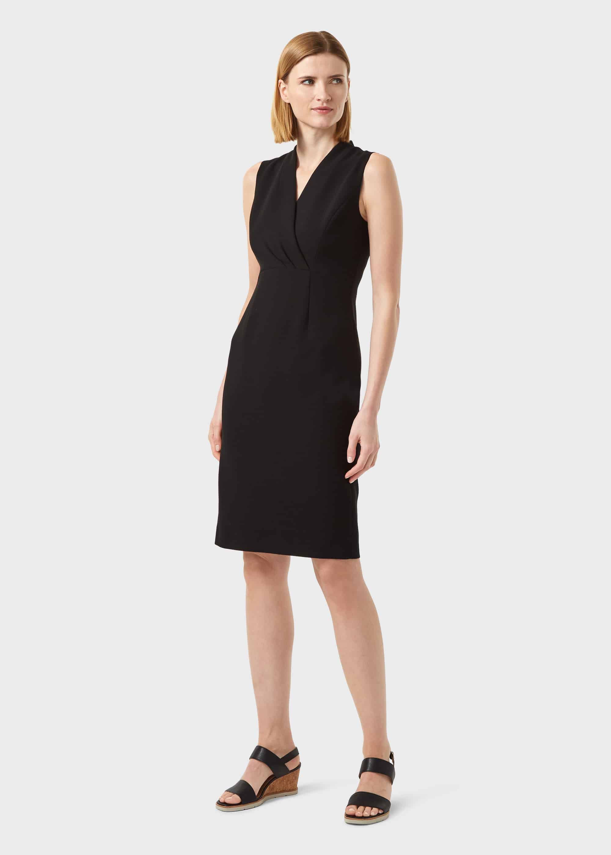 black formal shift dress