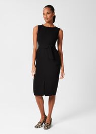 Petite Alva Belted Dress, Black, hi-res