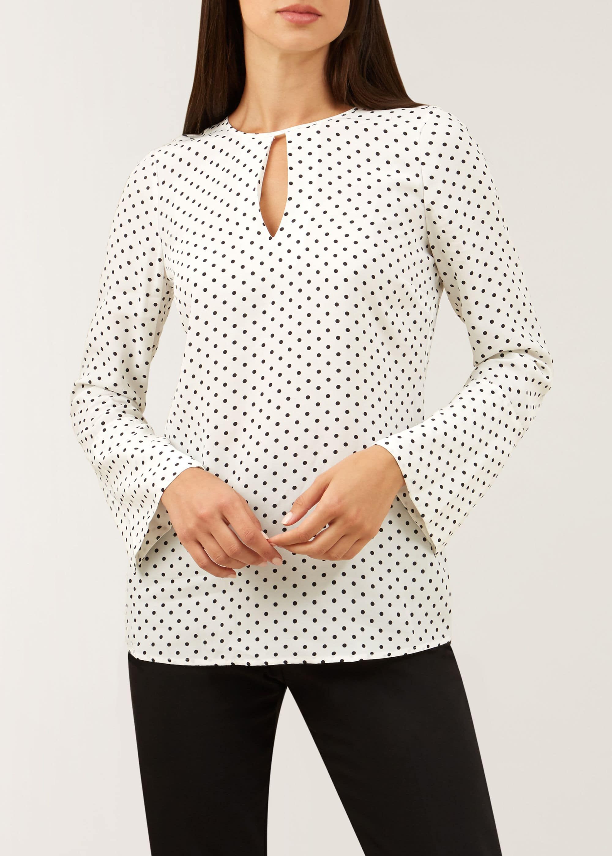 hobbs polka dot blouse