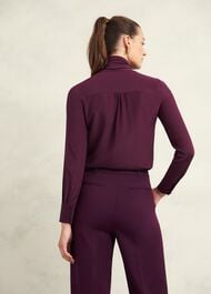 Mimi Silk Blouse, Warm Plum, hi-res