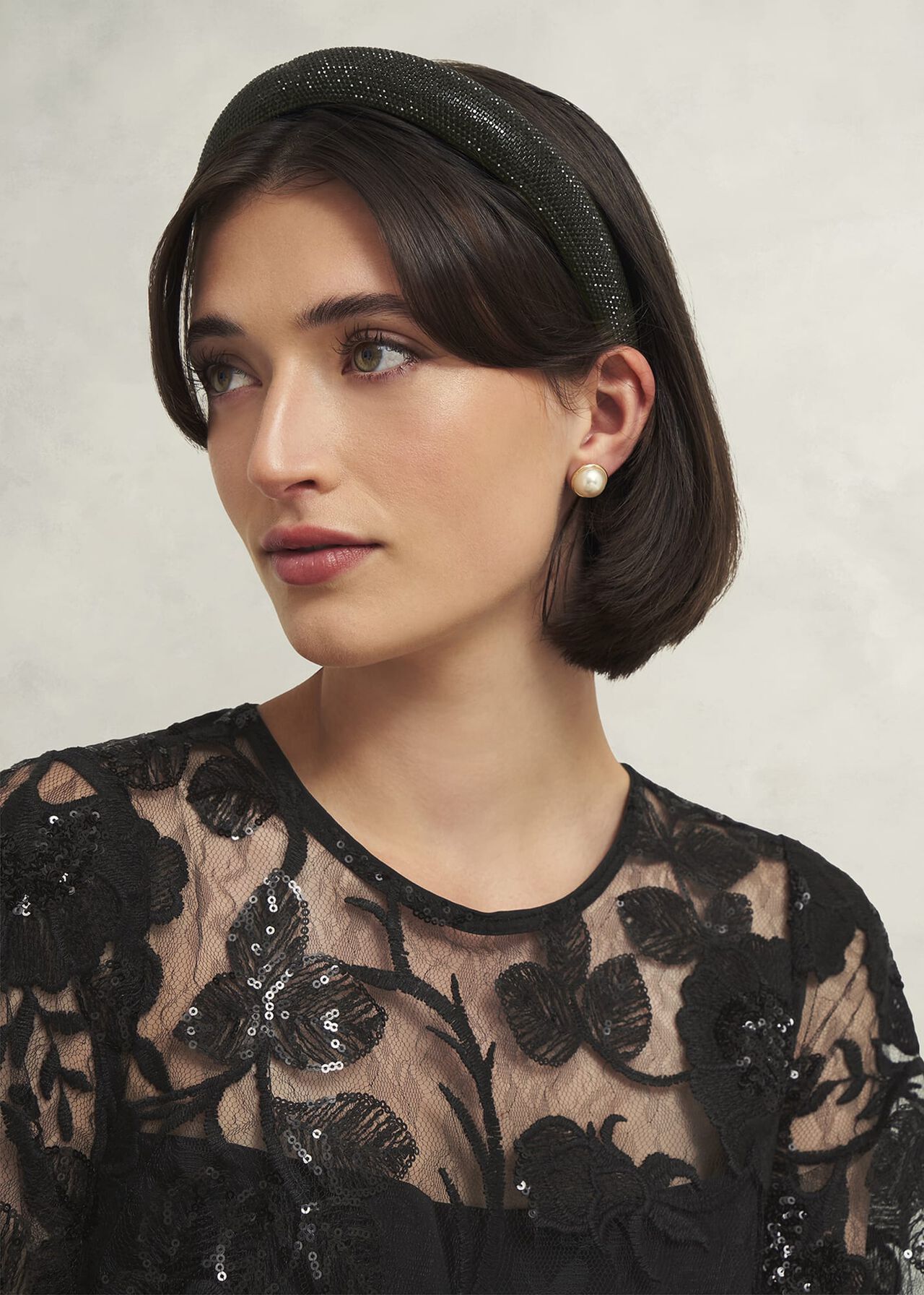 Rosana Sparkle Headband, Black, hi-res