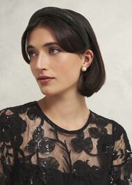 Rosana Sparkle Headband, Black, hi-res