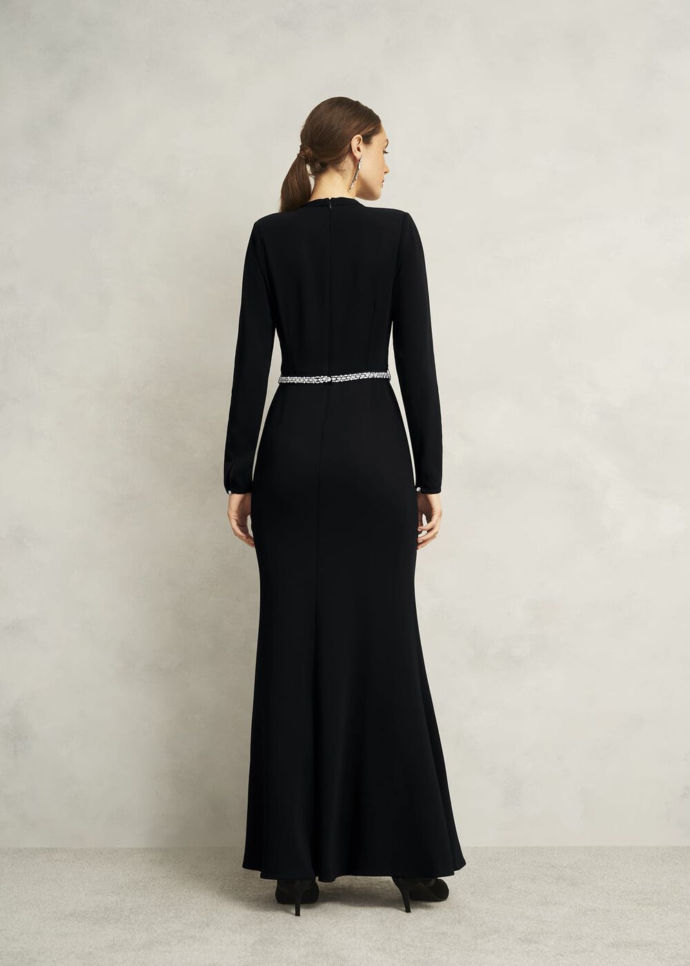Meryl V Neck Maxi Dress, Black, hi-res