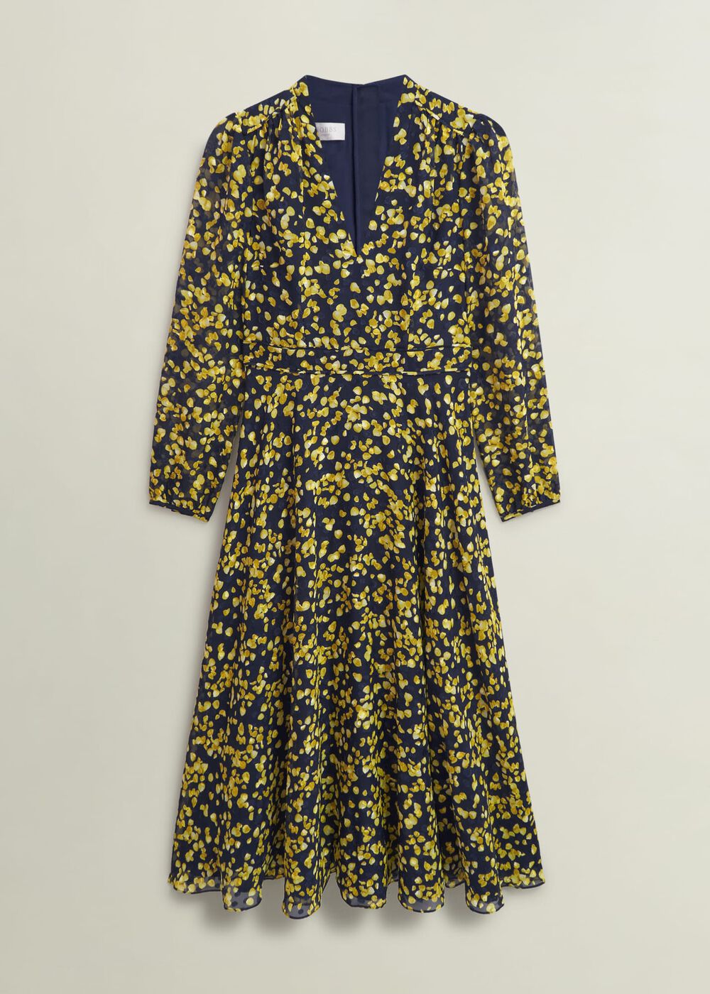 Petite Aurora Dress, Navy Yellow, hi-res