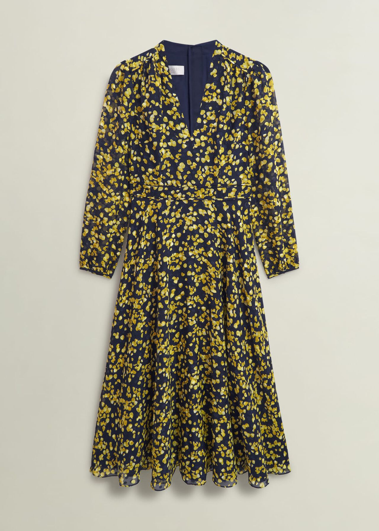 Petite Aurora Dress, Navy Yellow, hi-res