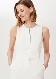 Lucie Cotton Hemp Shift Dress, White, hi-res