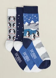 Penguin Sock Set, Blue Multi, hi-res