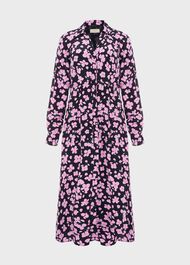 Lulu Floral Midi Dress, Navy Pink, hi-res