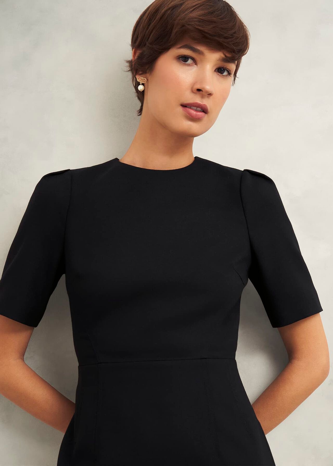 Casey Dress With Wool, Black, hi-res