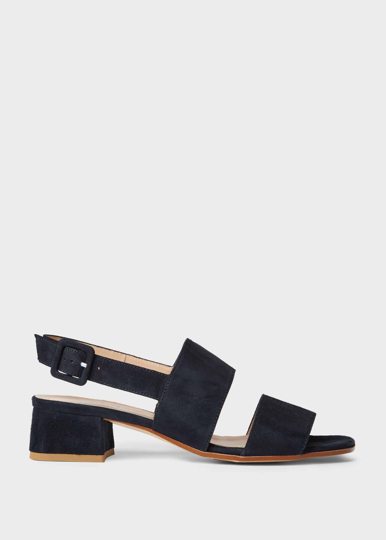 Claudia Suede Block Heel Sandals, Navy, hi-res