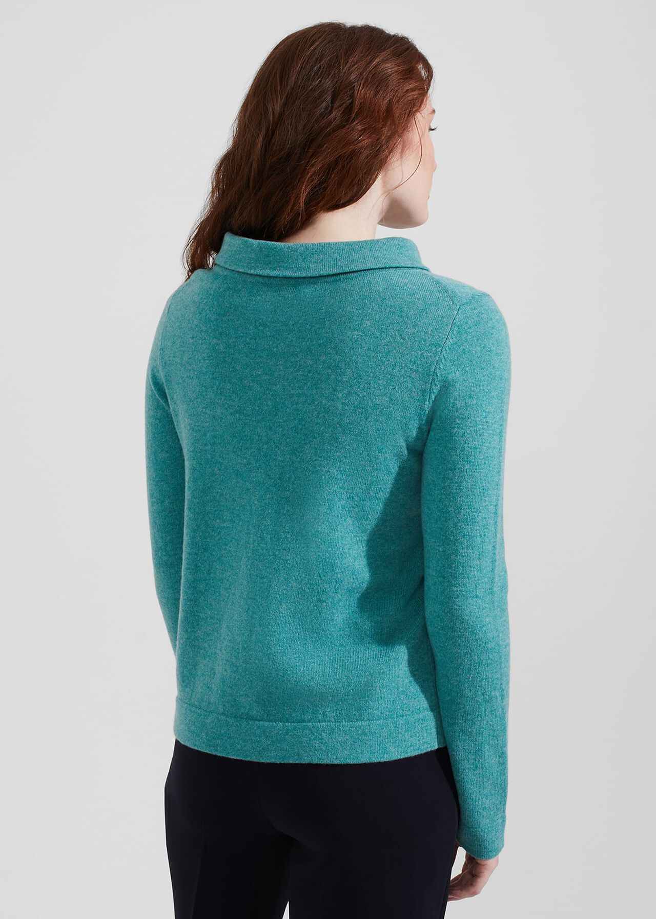 Audrey Wool Cashmere Jumper, Aqua, hi-res