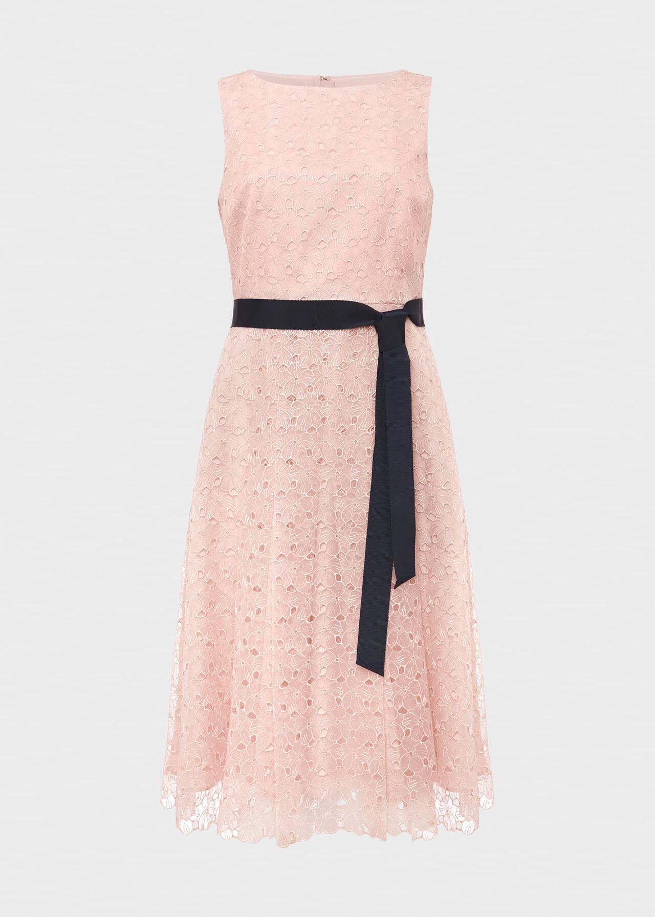 Iris Embroidered Fit And Flare Dress, Blush Pink, hi-res